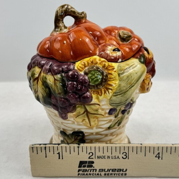 Vintage Ceramic Fall Harvest Creamer & Sugar Bowl Set Thanksgiving Tableware - Picture 12 of 14
